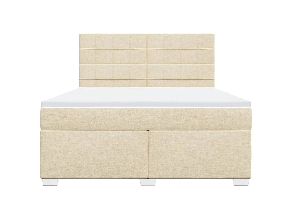 Sommier à lattes de lit avec matelas Crème 180x200 cm Tissu