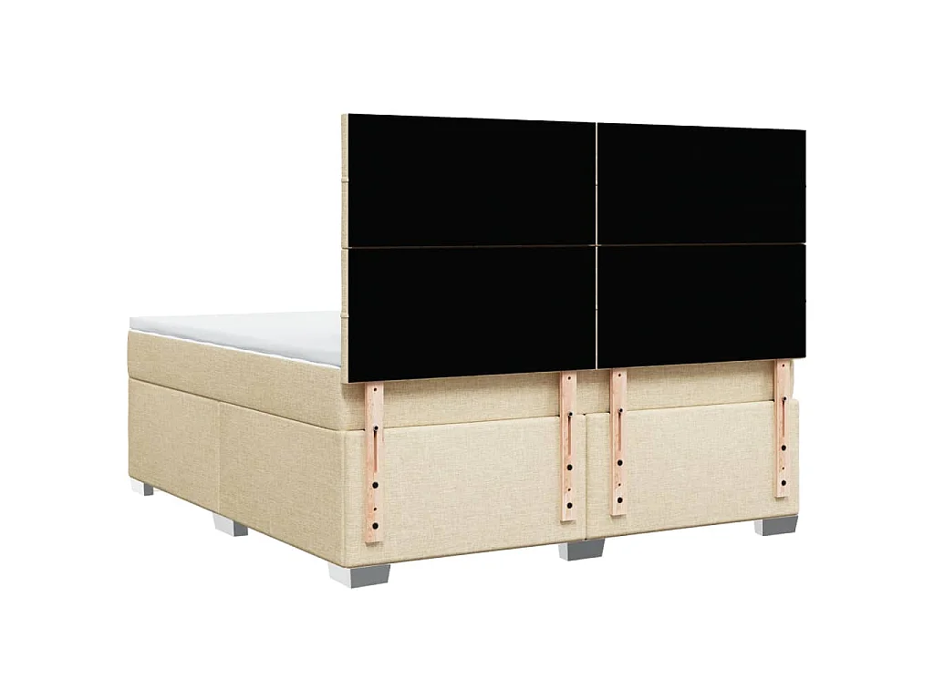 Sommier à lattes de lit avec matelas Crème 180x200 cm Tissu