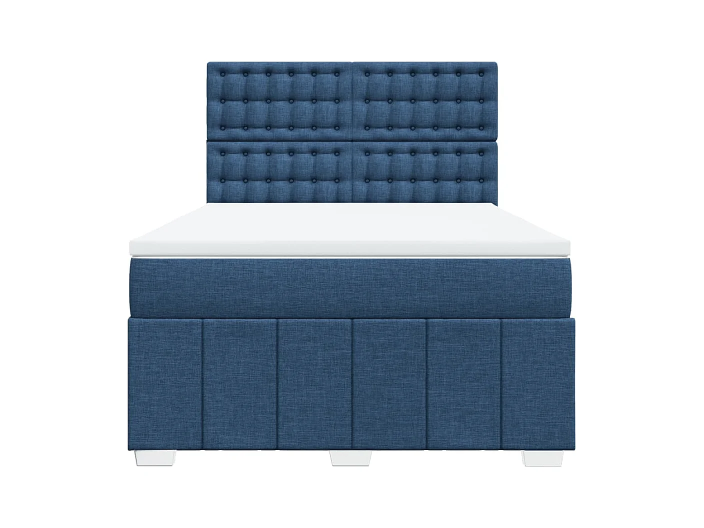 Sommier à lattes de lit avec matelas Bleu 160x200 cm Tissu