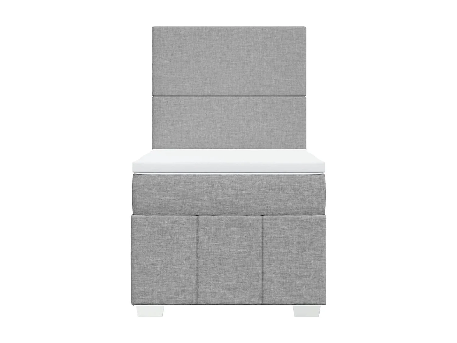 Boxspringbett mit Matratze Hellgrau 90x190 cm Stoff