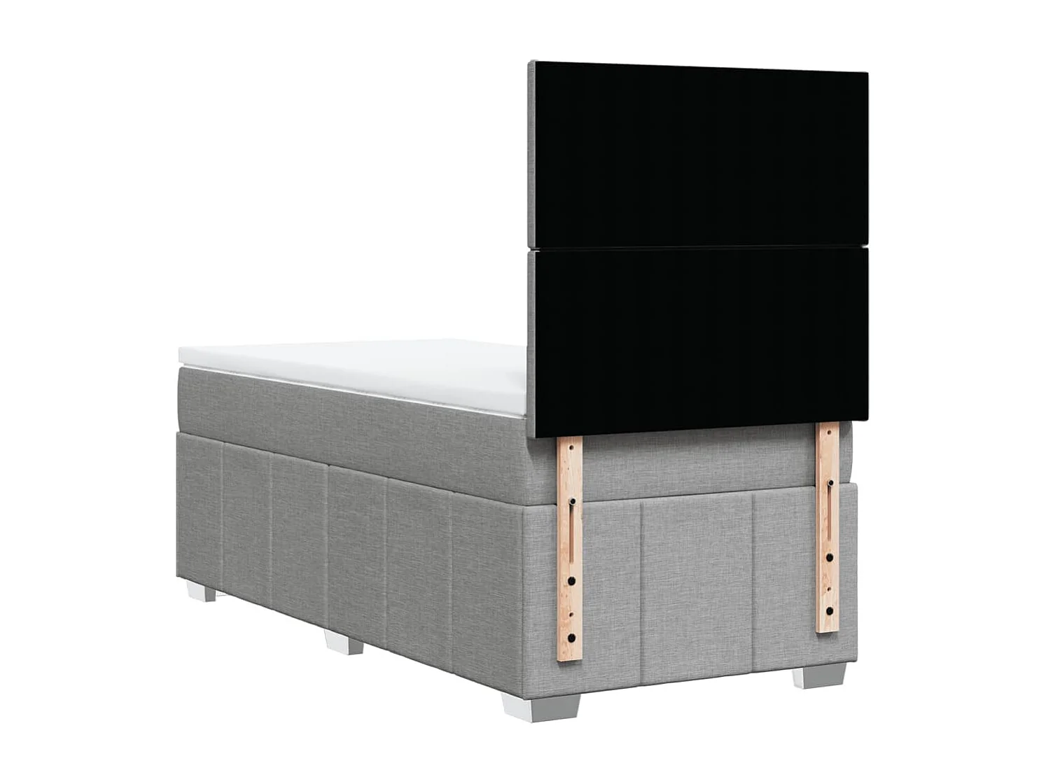 Sommier à lattes de lit et matelas Gris clair 90x190 cm Tissu