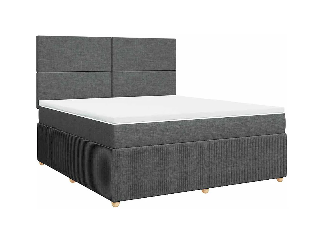 Boxspringbett mit Matratze Dunkelgrau 180x200 cm Stoff