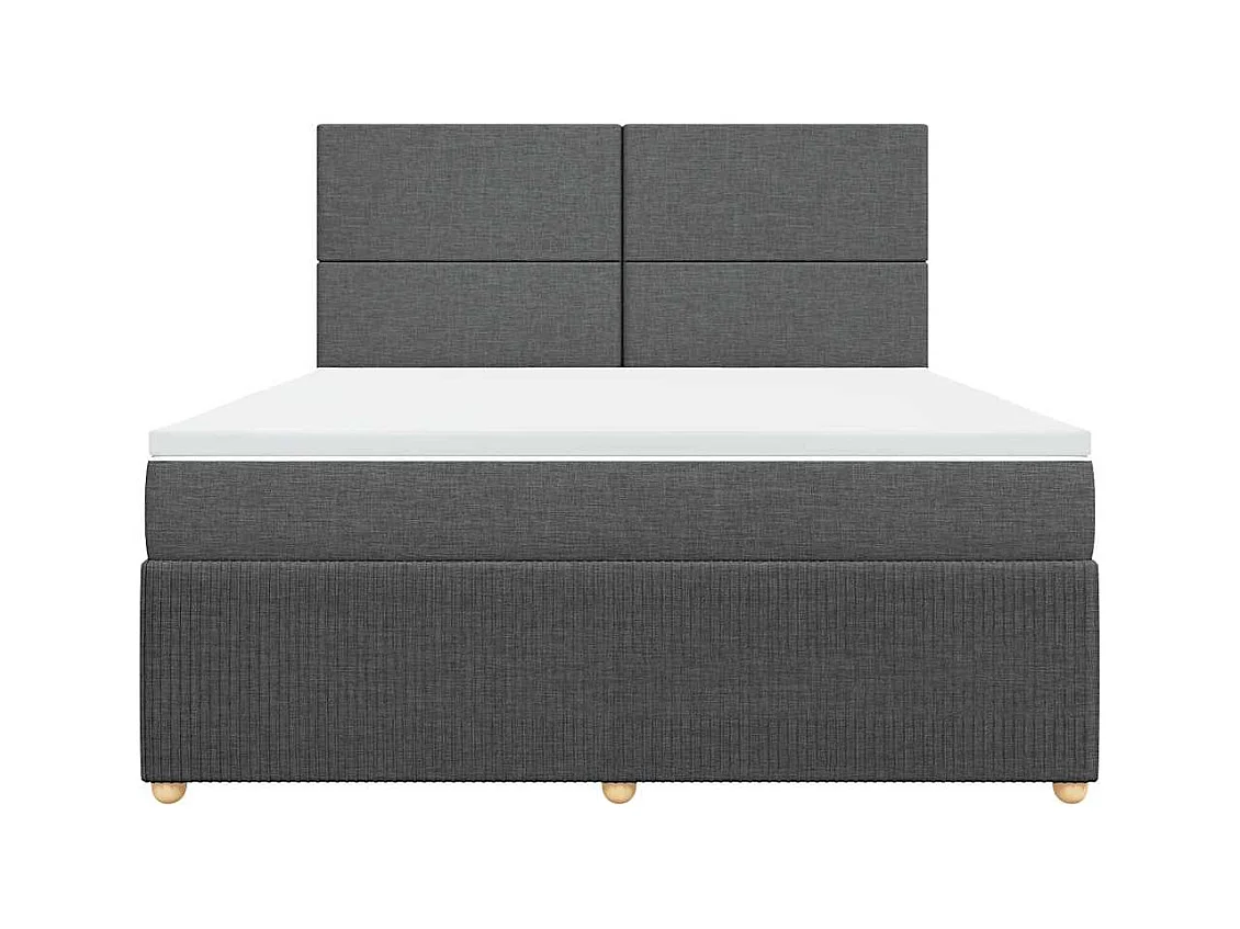 Boxspringbett mit Matratze Dunkelgrau 180x200 cm Stoff