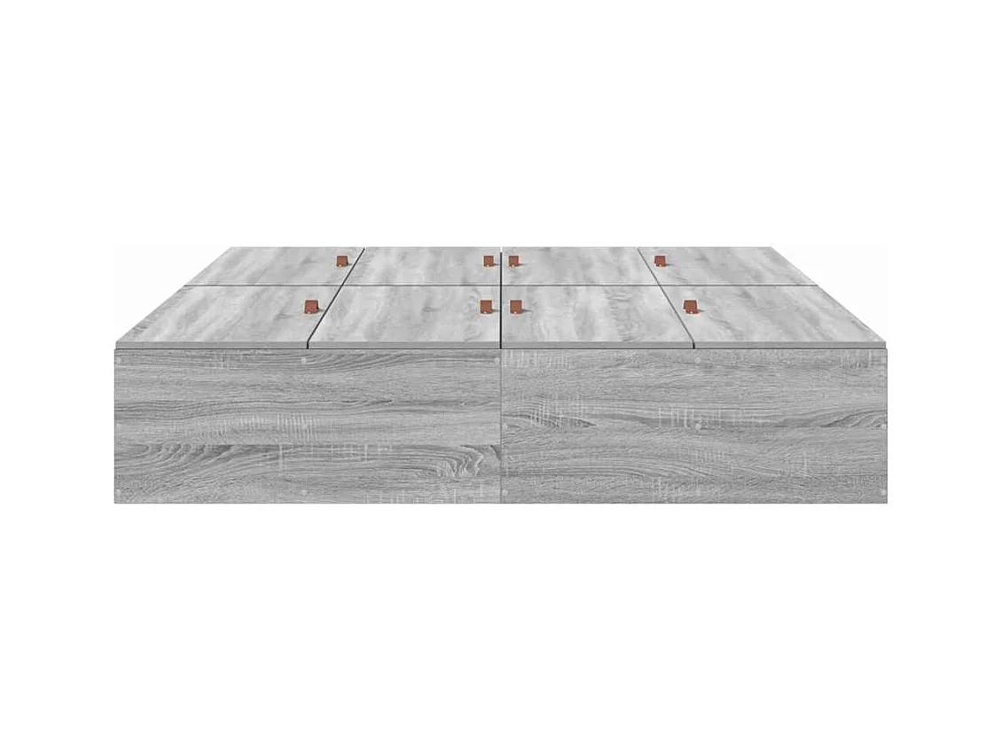 Cadre de lit Sonoma gris 140 x 190 cm Bois d'ingénierie