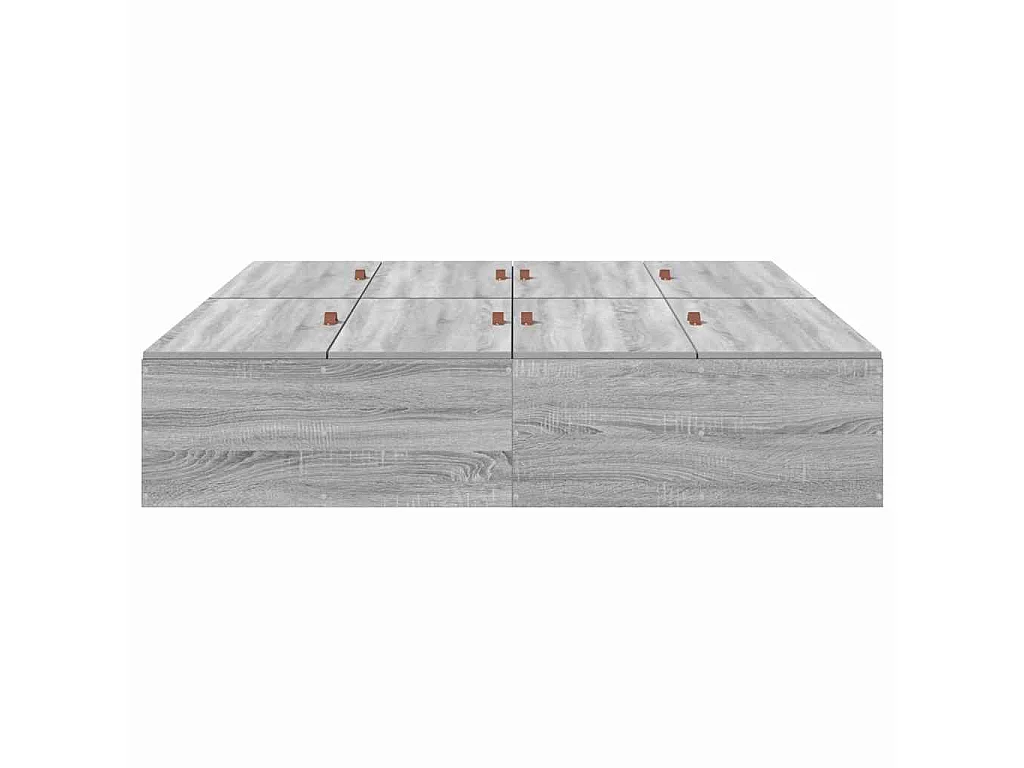 Opbergbedframe Grijs Sonoma 140 x 190 cm Bewerkt hout