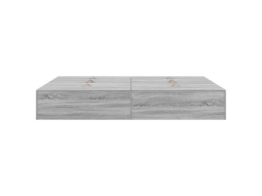 Opbergbedframe Grijs Sonoma 140 x 190 cm Bewerkt hout