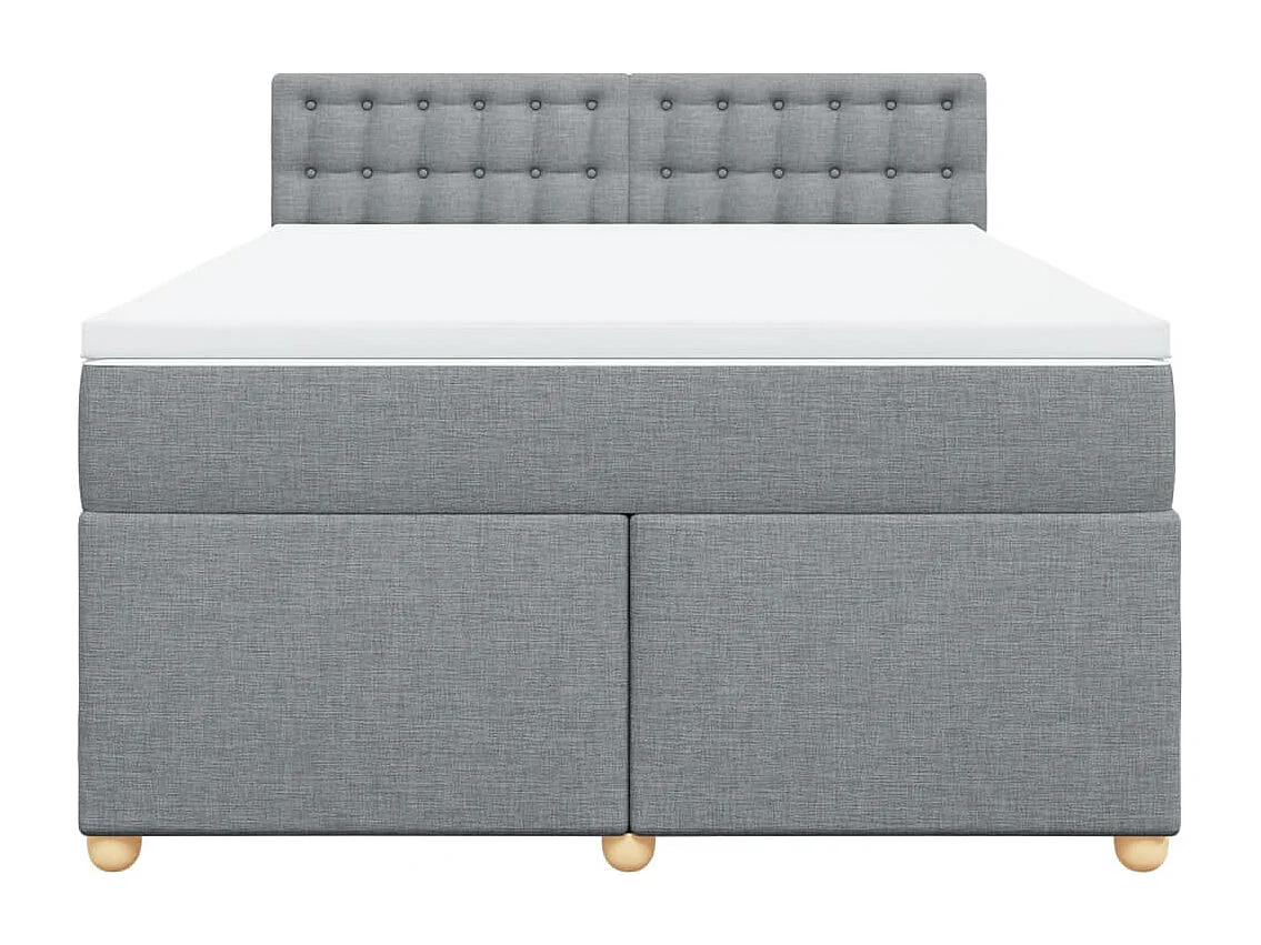 Cama com molas/colchão 140x190 cm tecido cinzento-claro