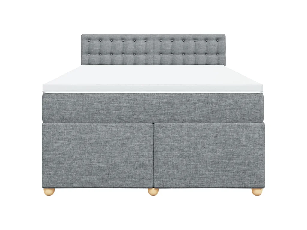 Giroletto a Molle con Materasso Grigio Chiaro 140x190cm Tessuto