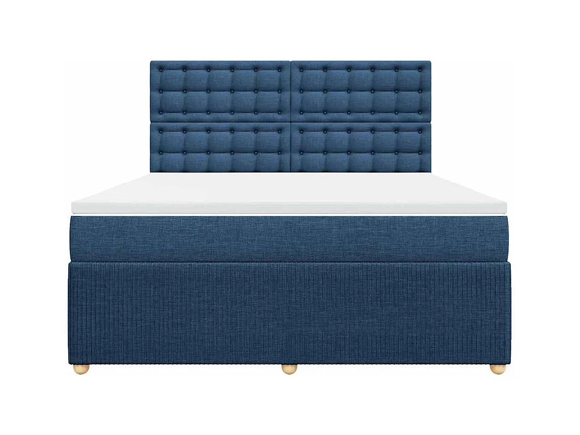 Giroletto a Molle con Materasso Blu 180x200 cm in Tessuto