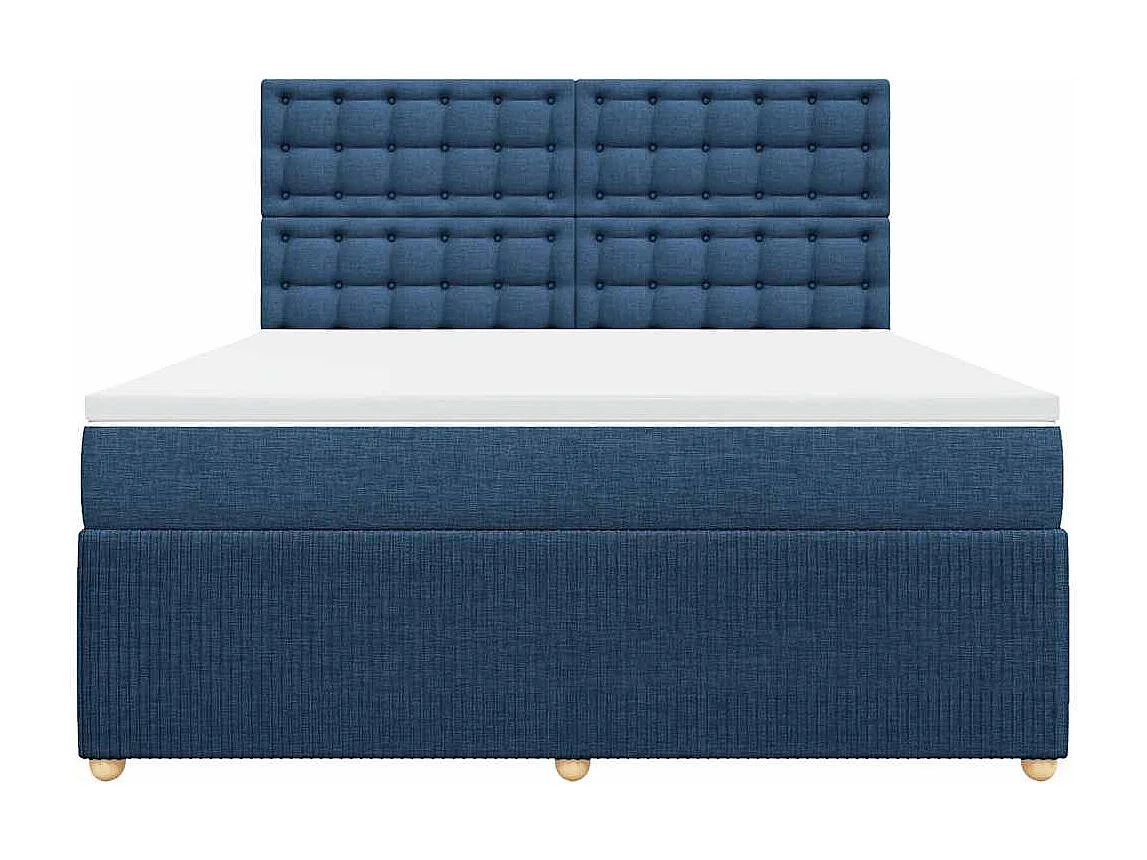 Boxspring met matras stof blauw 180x200 cm