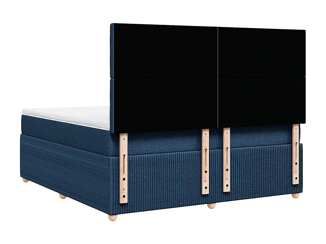 Boxspring met matras stof blauw 180x200 cm
