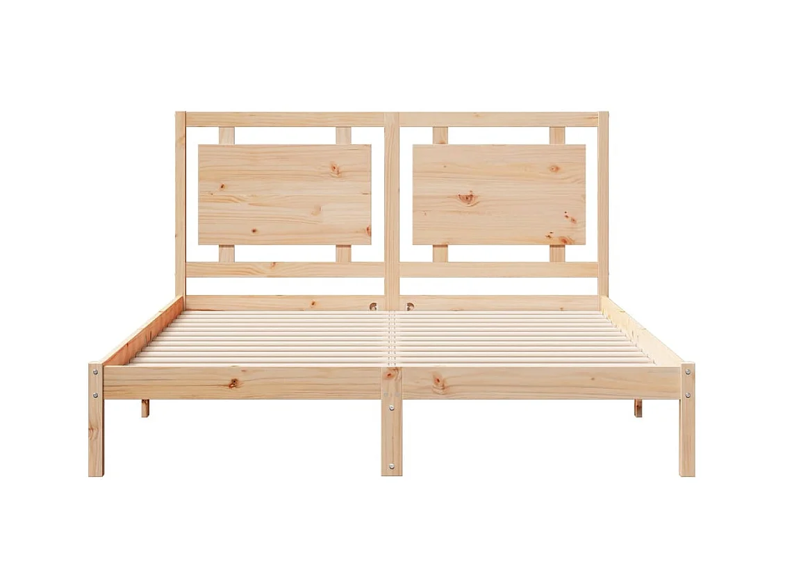 Cadre de lit extra long sans matelas 140x210 cm bois massif