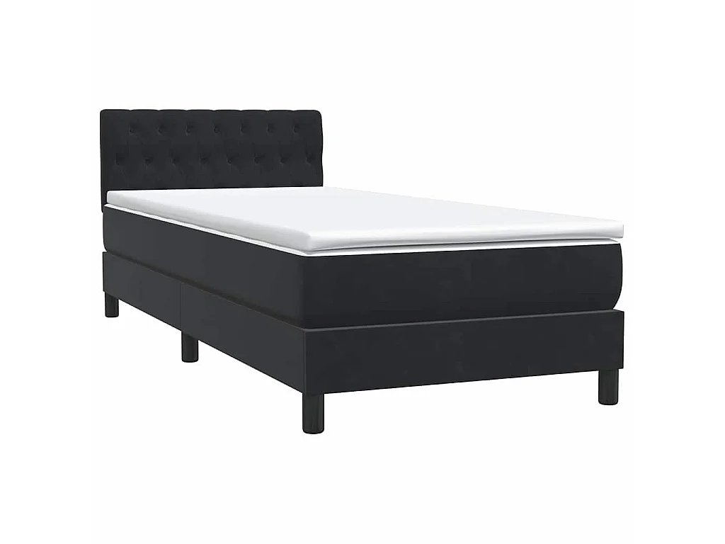 Boxspring met matras en LED fluweel zwart 90x210 cm