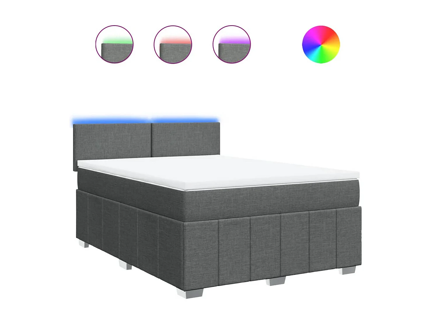 Boxspringbett mit Matratze Dunkelgrau 140x200 cm Stoff