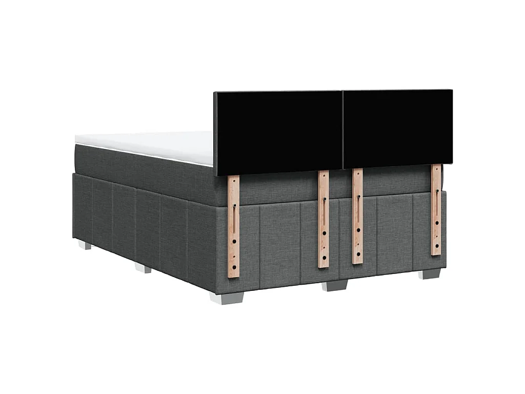 Giroletto a Molle con Materasso Grigio Scuro 140x200cm Tessuto