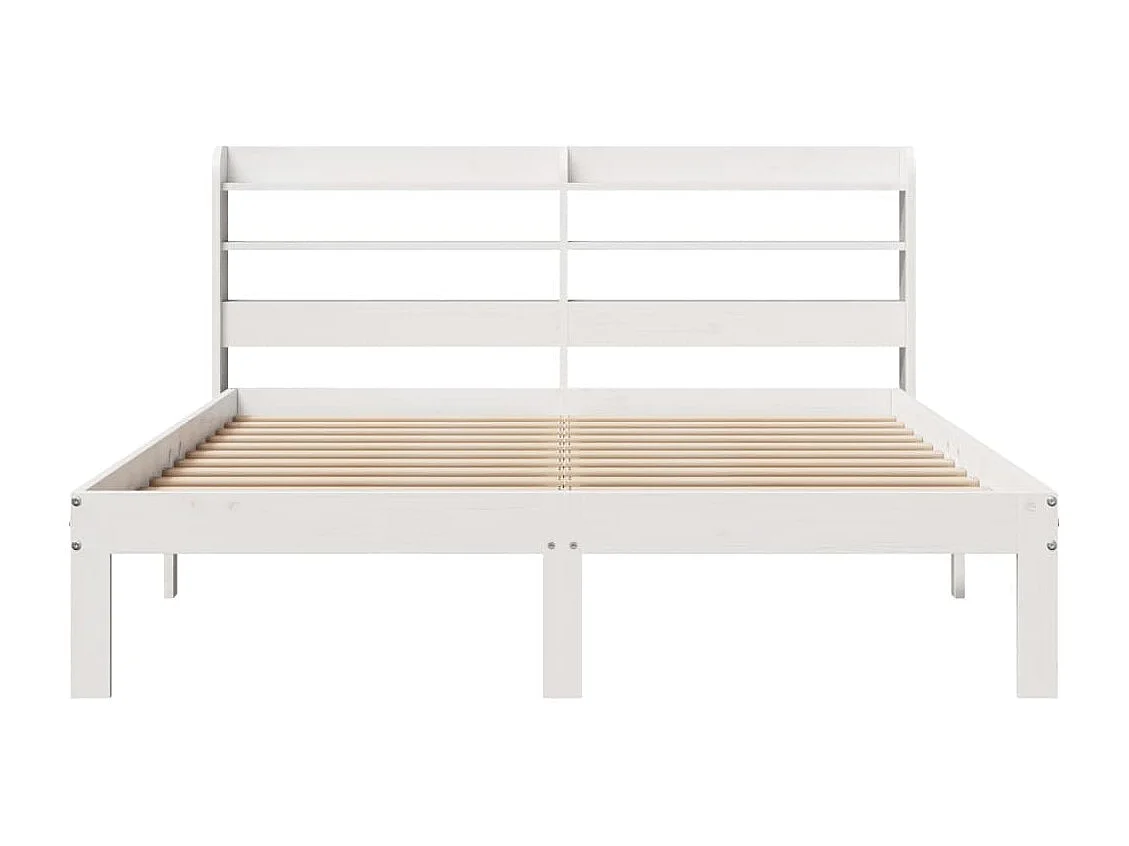 Bedframe met hoofdeinde zonder matras 140x200 cm wit
