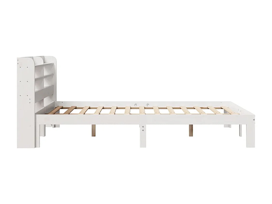 Bedframe met hoofdeinde zonder matras 140x200 cm wit