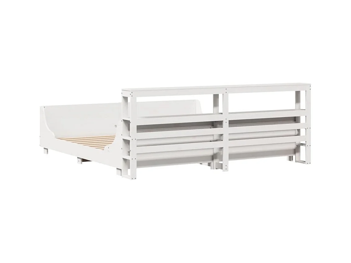 Massivholzbett ohne Matratze Weiß 180x200 cm Kiefernholz