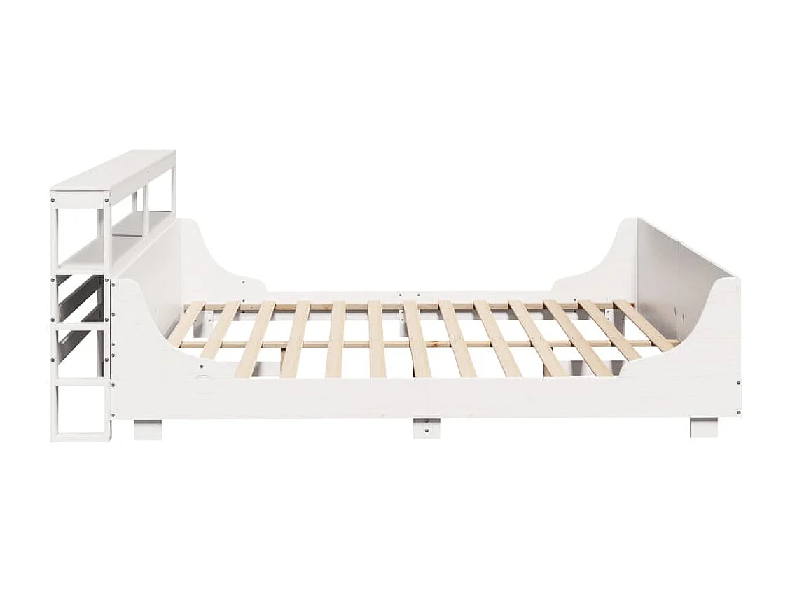Cadre de lit sans matelas blanc 180x200 cm bois massif de pin