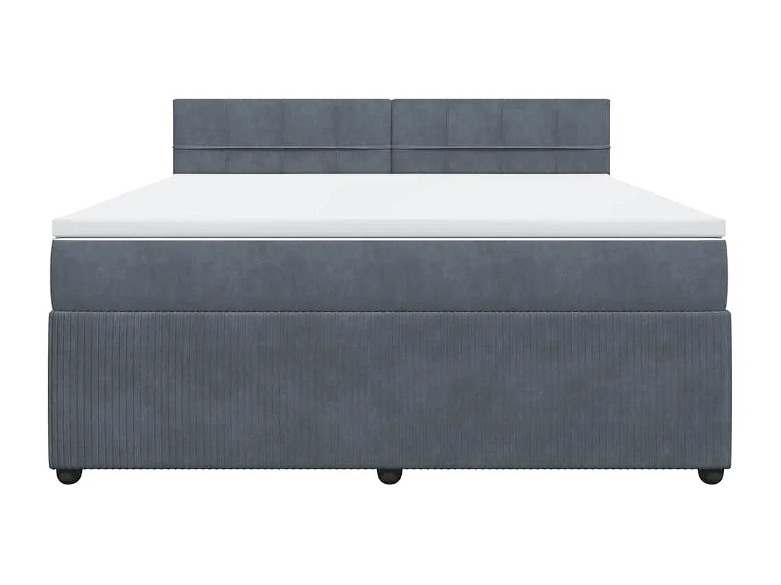 Cama com molas/colchão 180x200 cm veludo cinzento-escuro