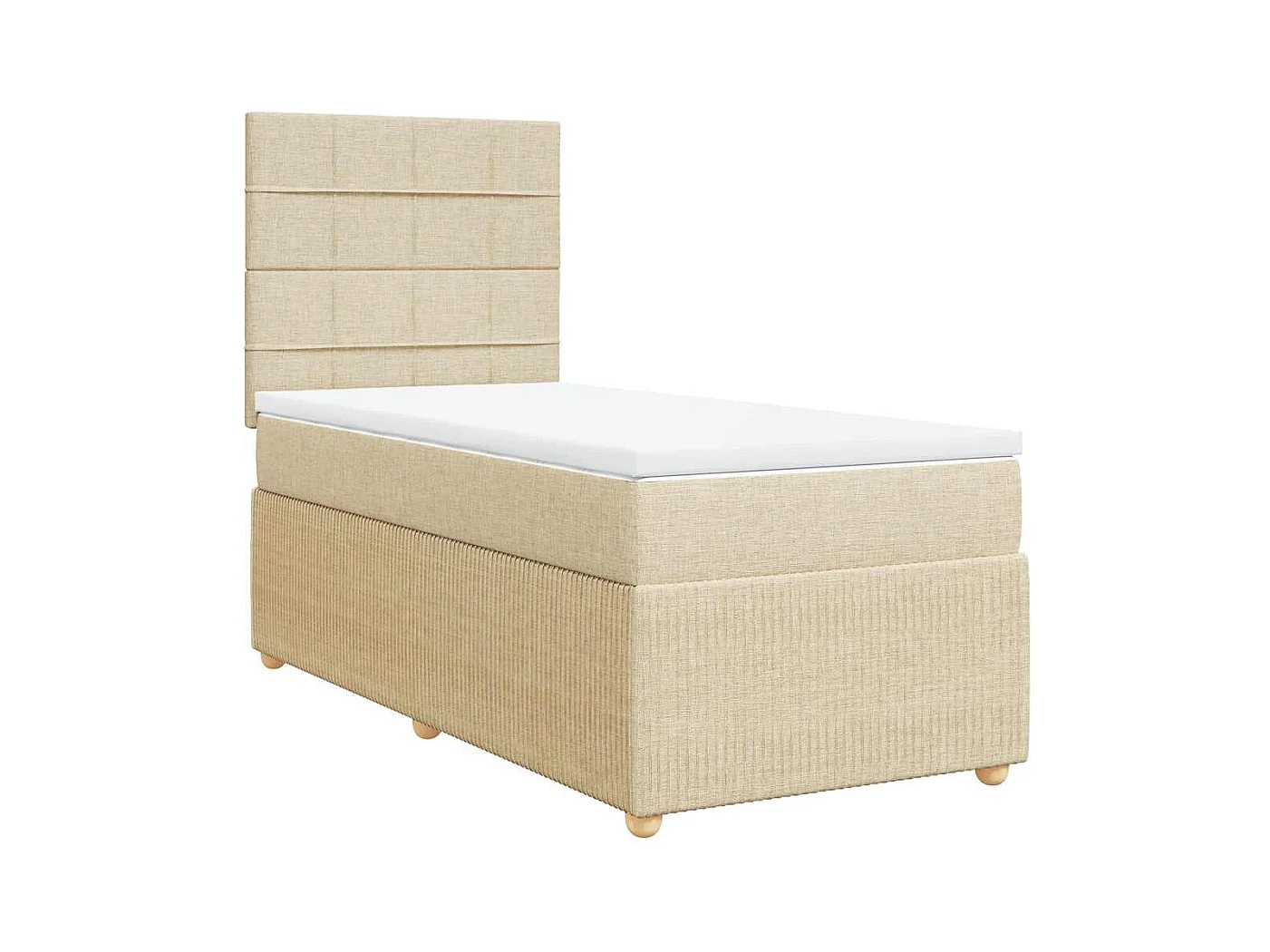 Boxspring met matras stof crèmekleurig 90x190 cm