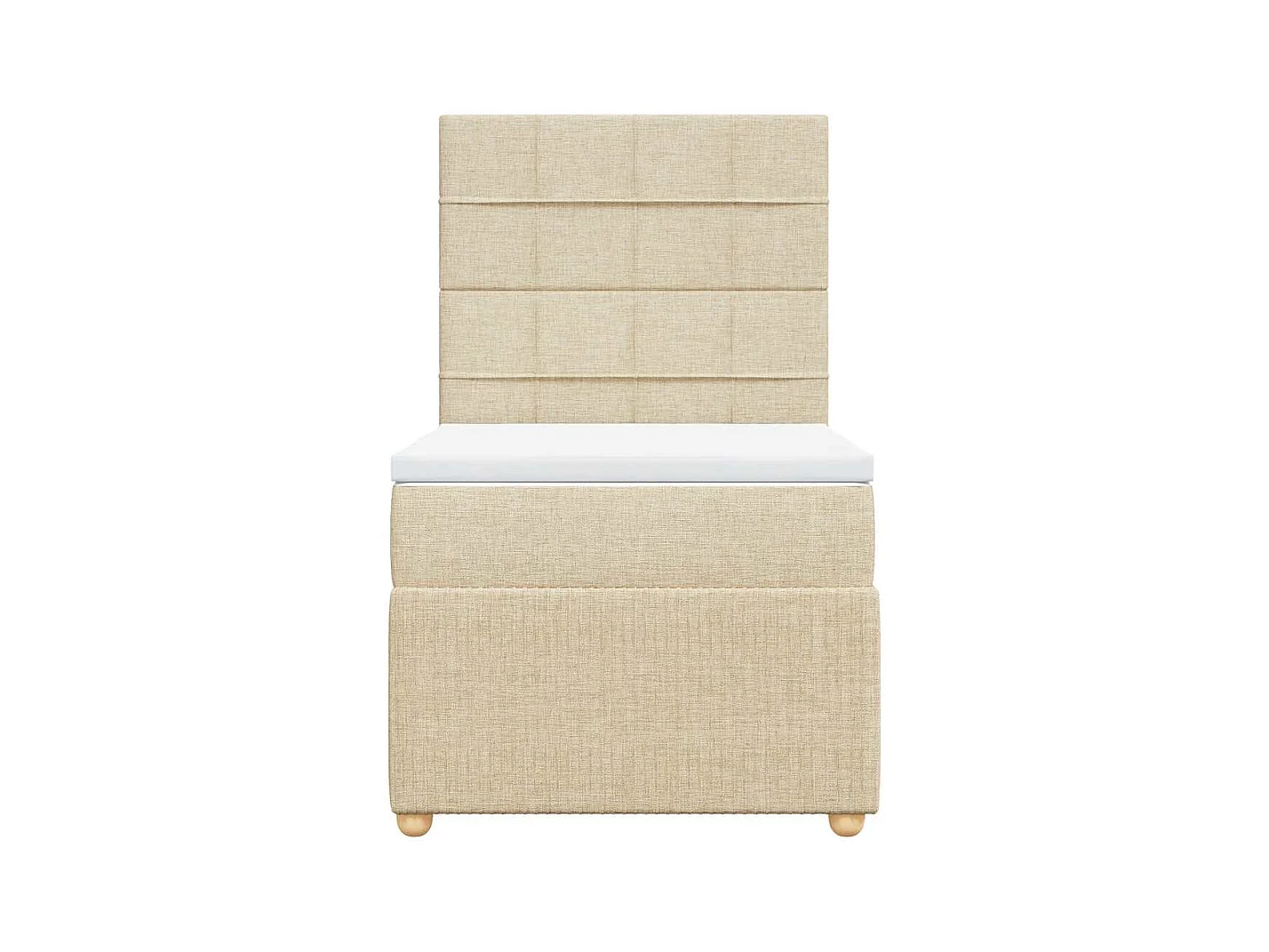 Giroletto a Molle con Materasso Crema 90x190 cm in Tessuto