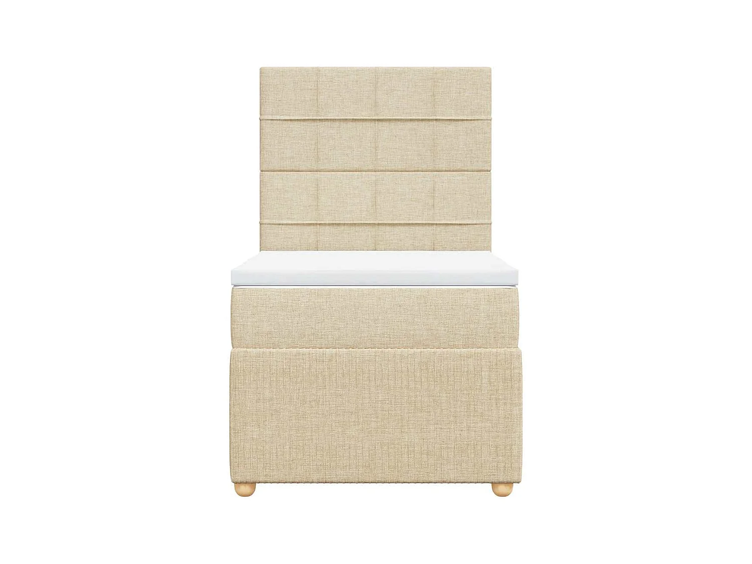 Giroletto a Molle con Materasso Crema 90x190 cm in Tessuto