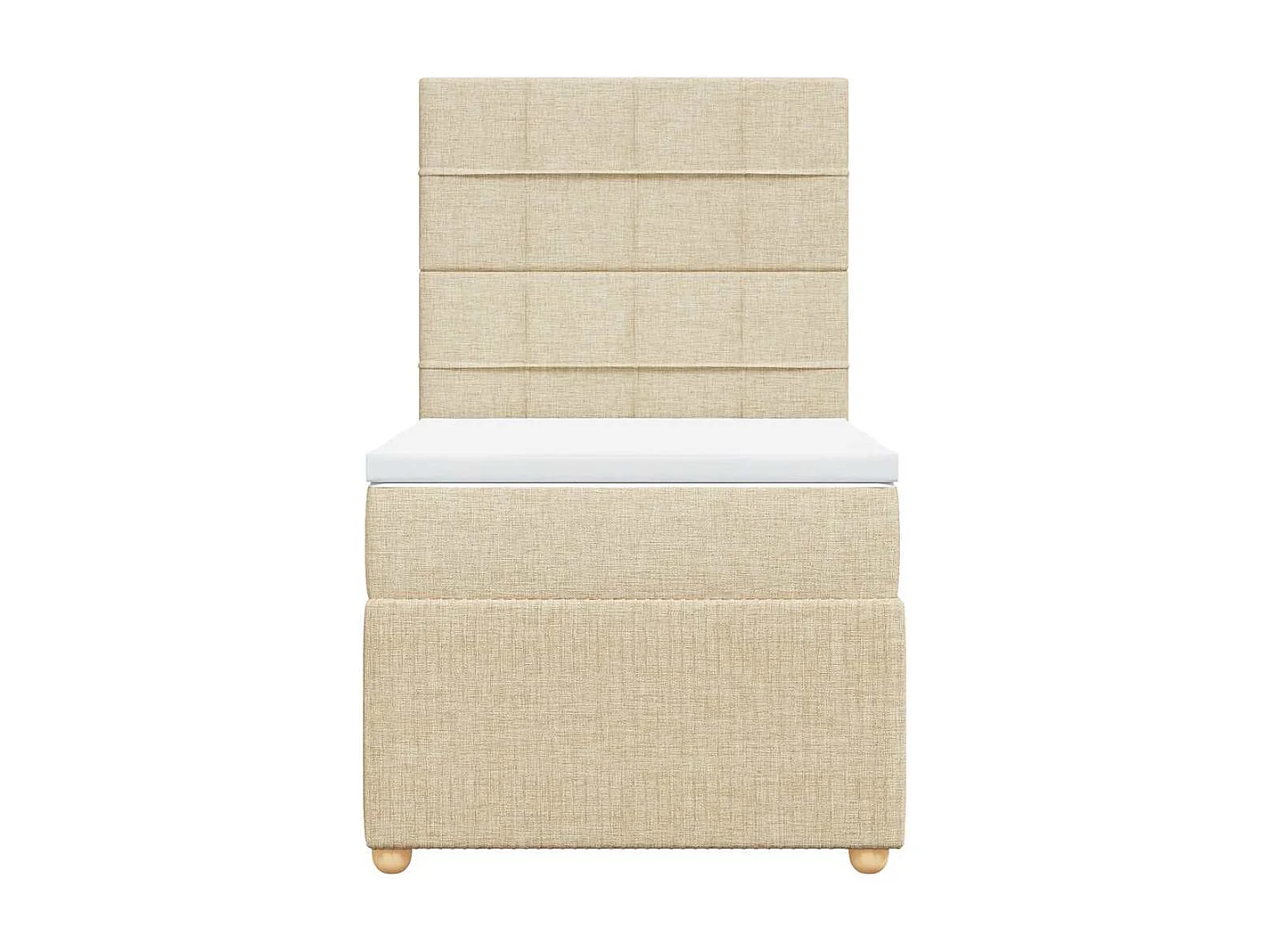 Boxspring met matras stof crèmekleurig 90x190 cm