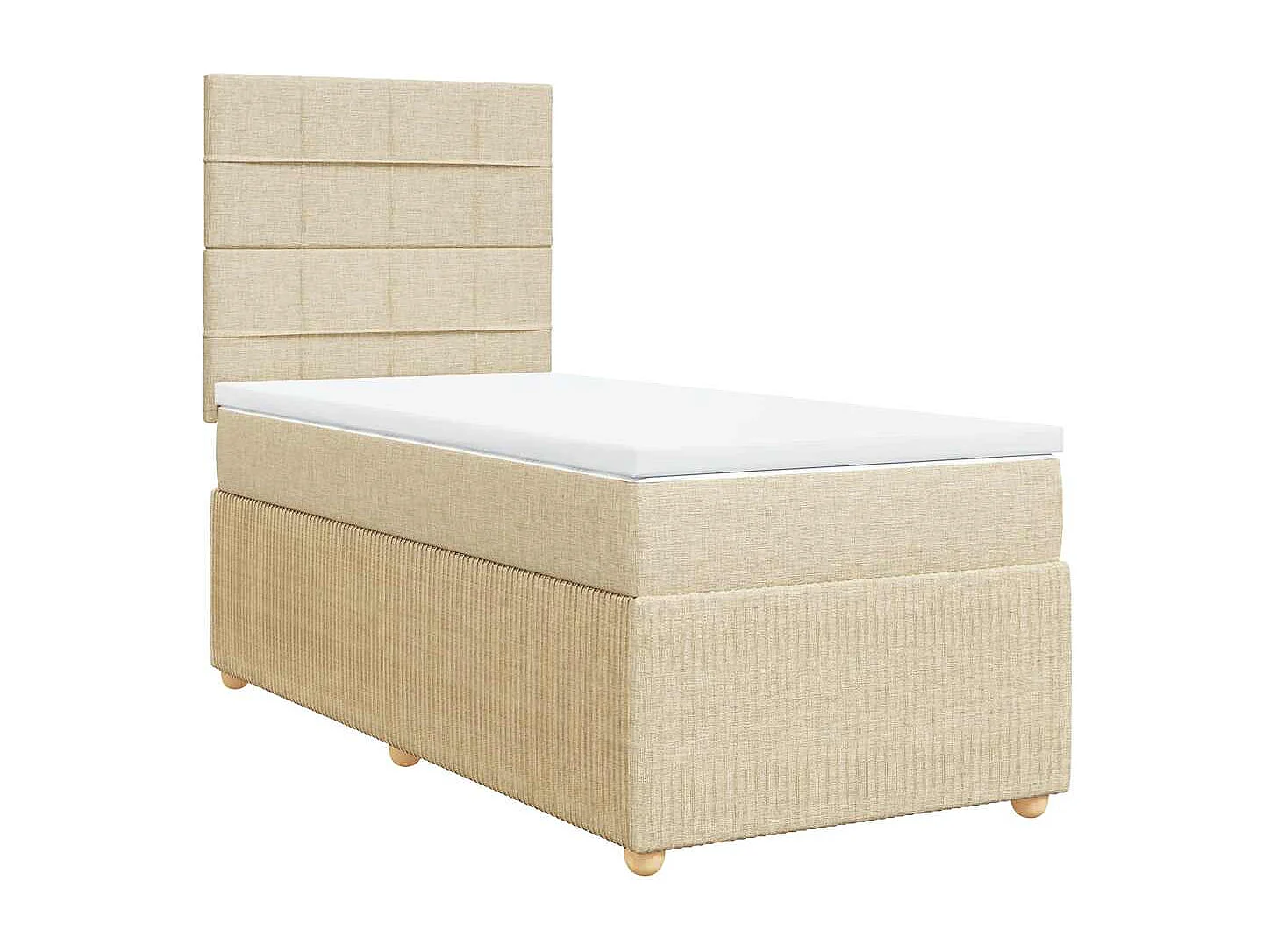Boxspringbett mit Matratze Creme 90x190 cm Stoff