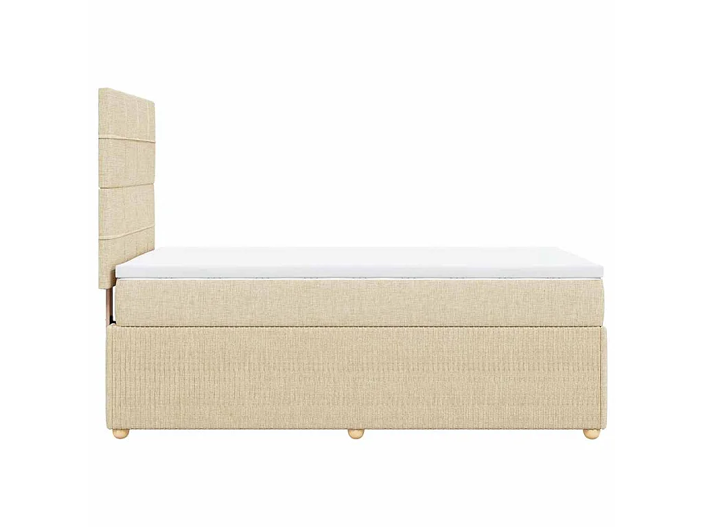 Boxspringbett mit Matratze Creme 90x190 cm Stoff