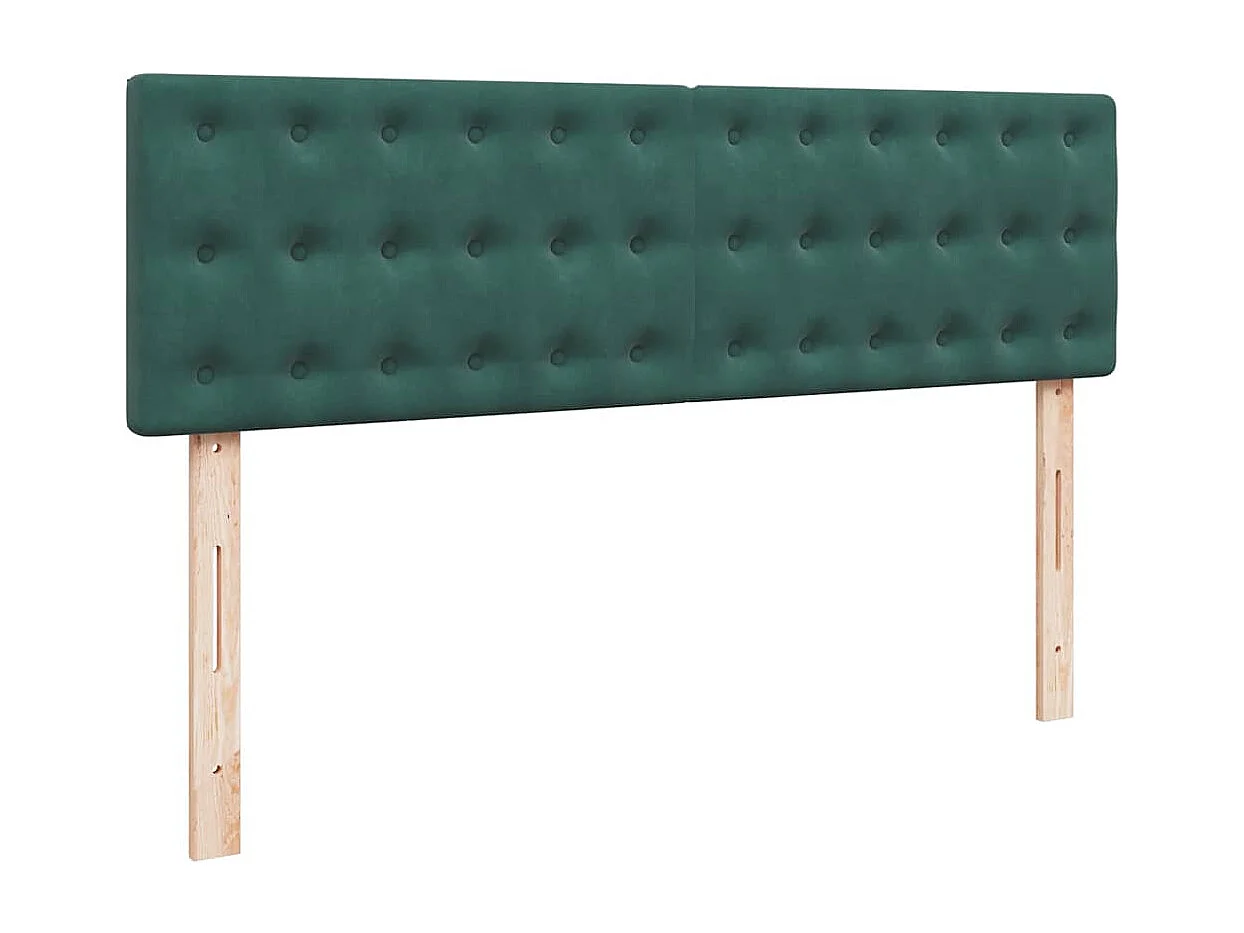 Ottoman-Bett mit Matratze & LEDs Dunkelgrün 140x200 cm Samt