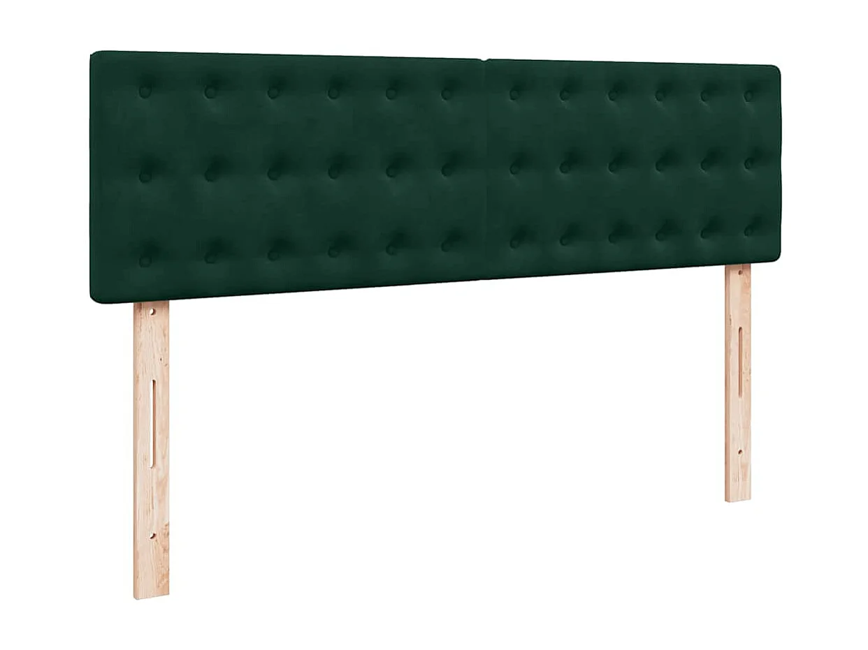 Ottoman-Bett mit Matratze & LEDs Dunkelgrün 140x200 cm Samt