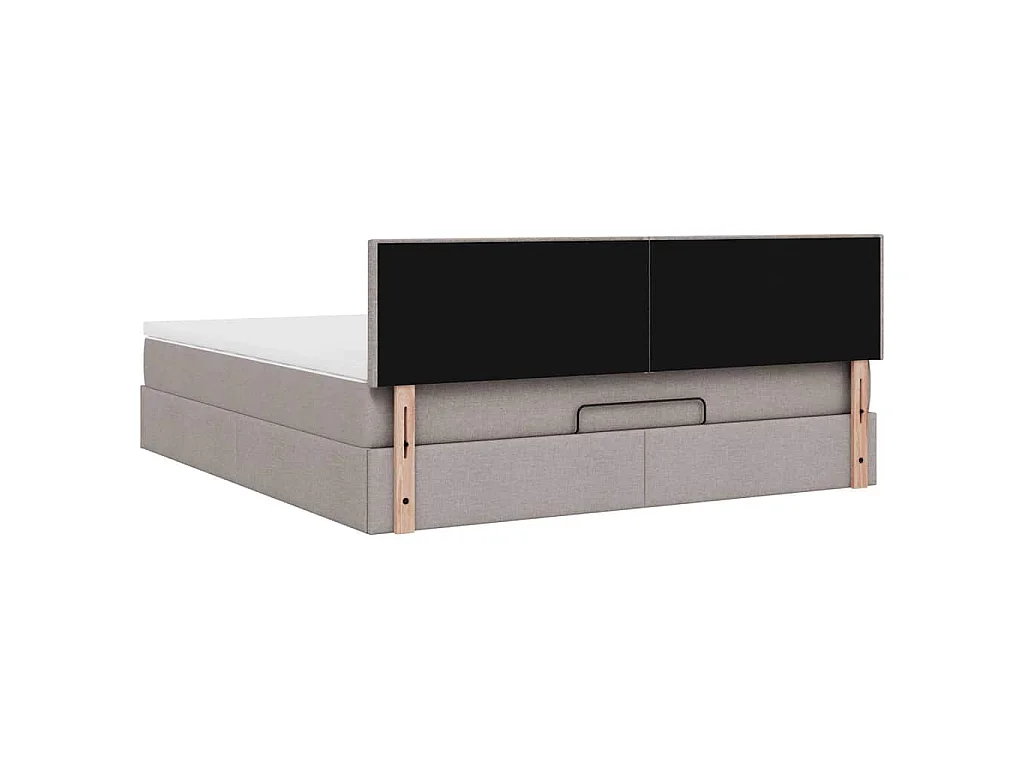 Ottoman-Bett mit Matratze & LEDs Taupe 160x200 cm Stoff