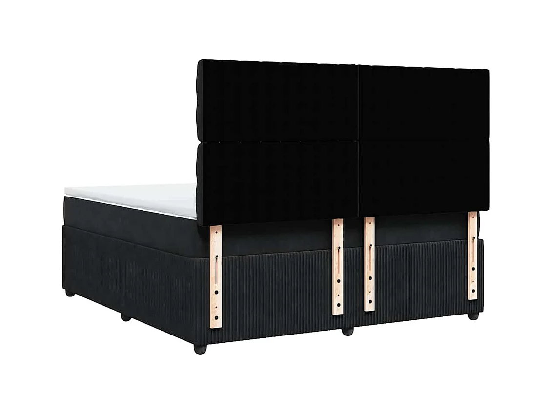 Boxspring met matras fluweel zwart 180x200 cm