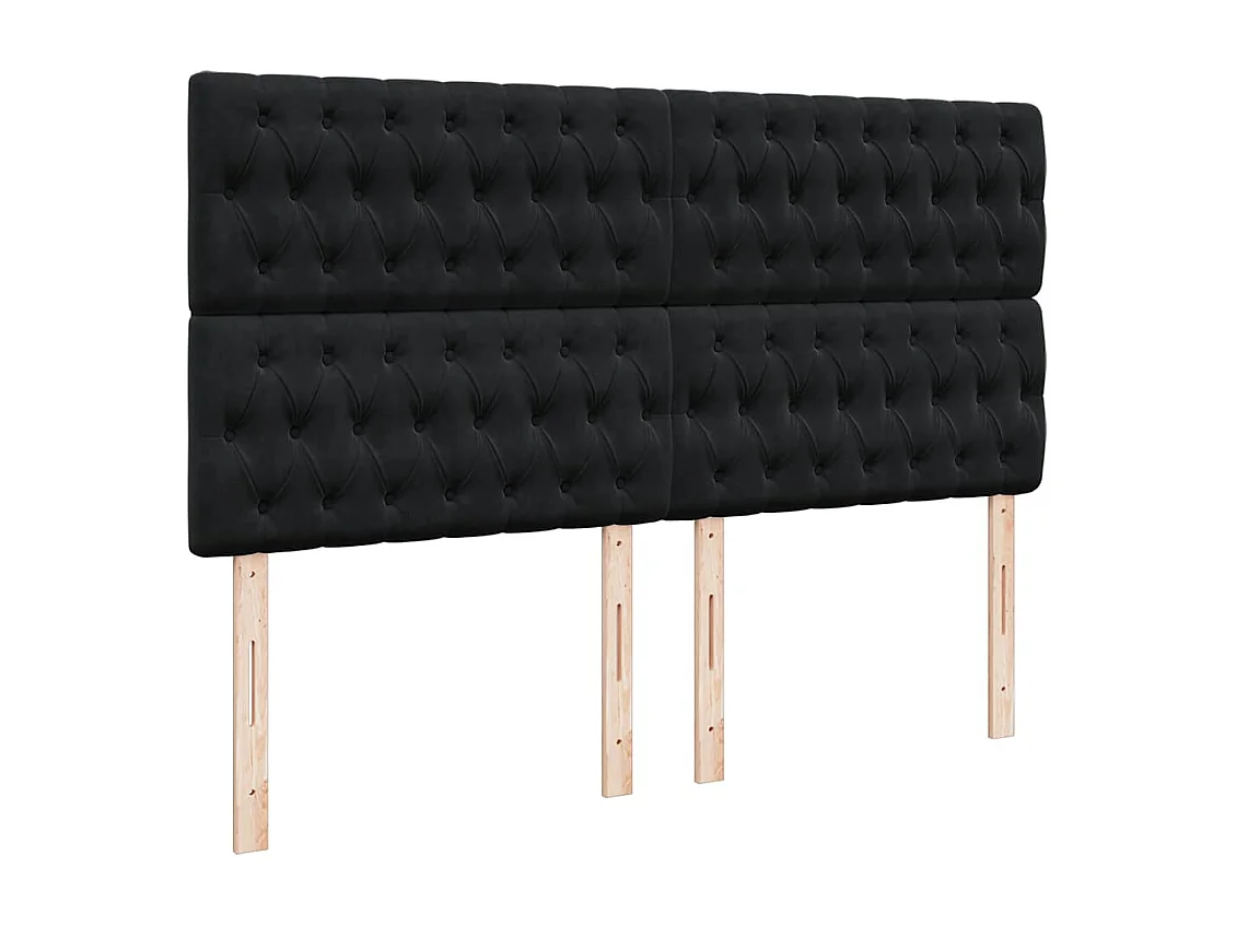 Boxspringbett mit Matratze Schwarz 180x200 cm Samt