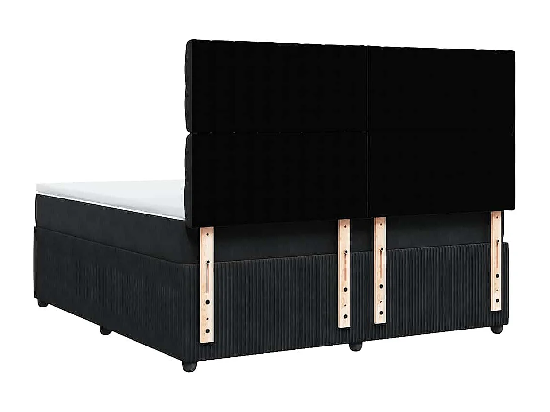 Boxspringbett mit Matratze Schwarz 180x200 cm Samt