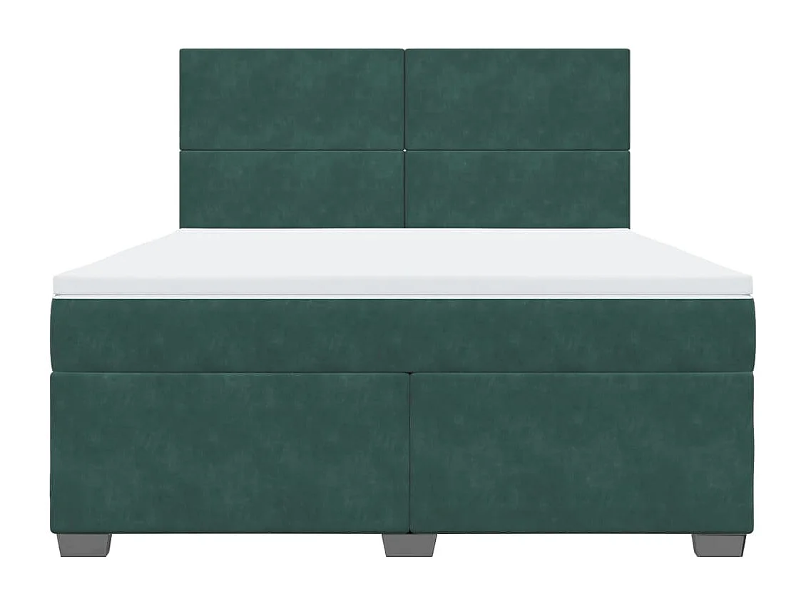 Sommier à lattes de lit et matelas Vert foncé 180x200cm Velours