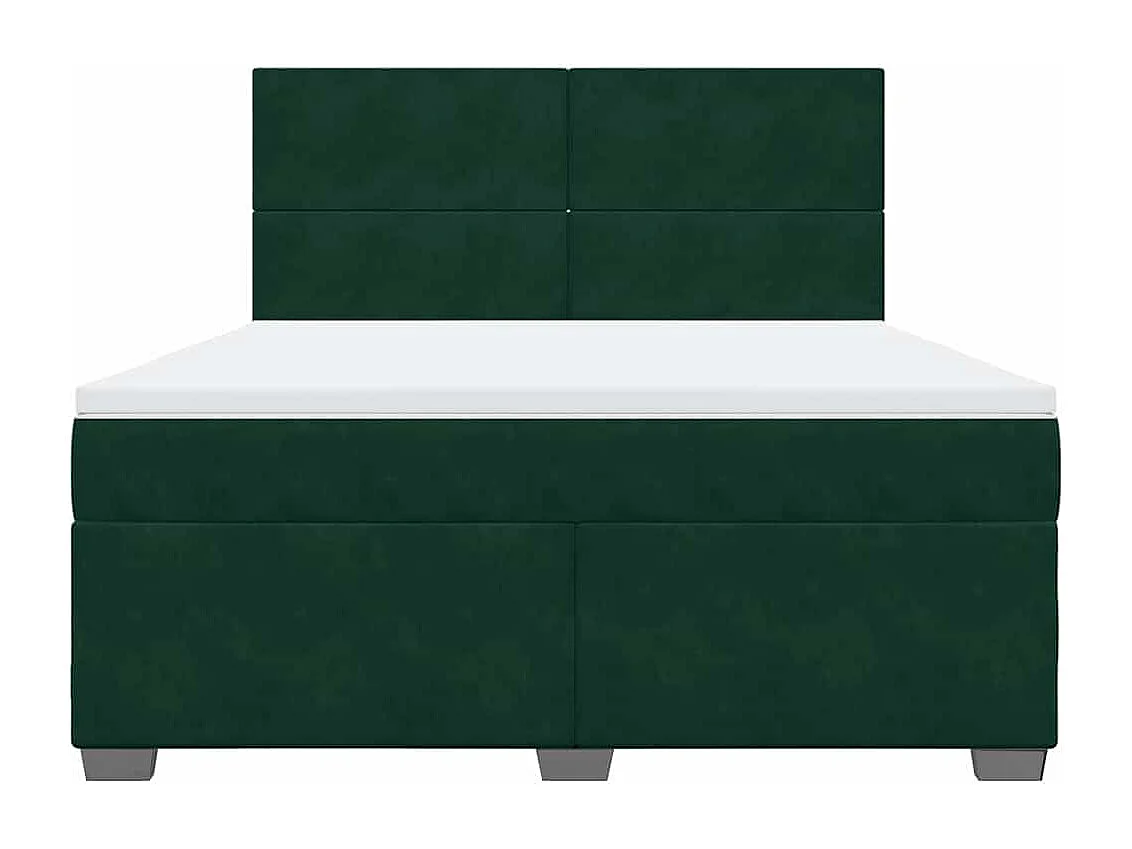 Boxspring met matras fluweel donkergroen 180x200 cm