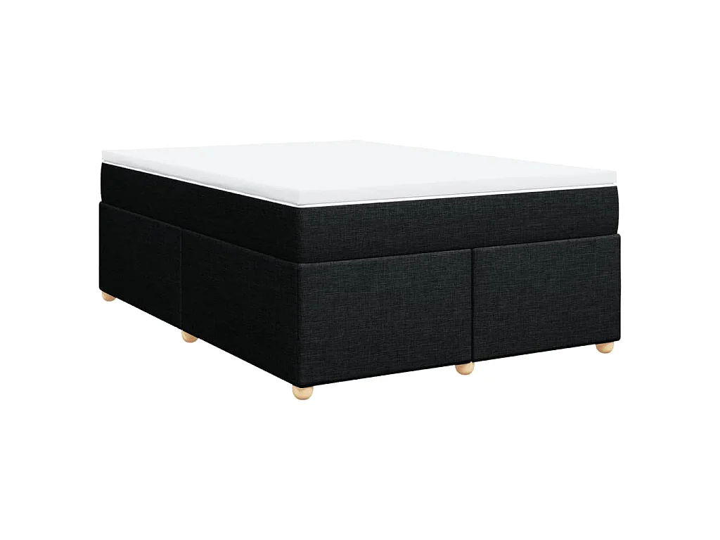 Boxspring met matras stof zwart 140x200 cm