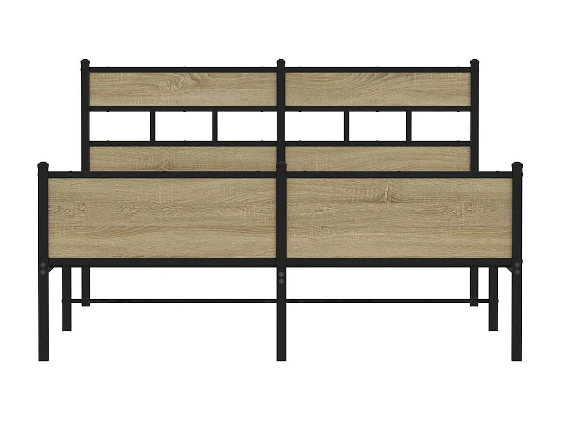 Estrutura de cama sem colchão 160x200cm metal carvalho sonoma