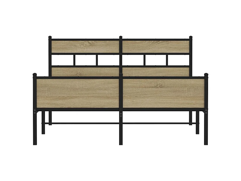 Cadre de lit en métal sans matelas chêne sonoma 160x200 cm