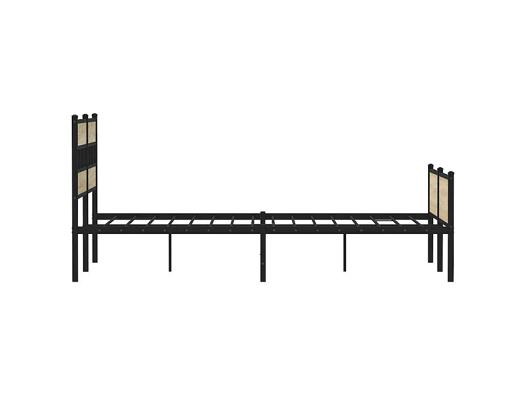 Cadre de lit en métal sans matelas chêne sonoma 160x200 cm
