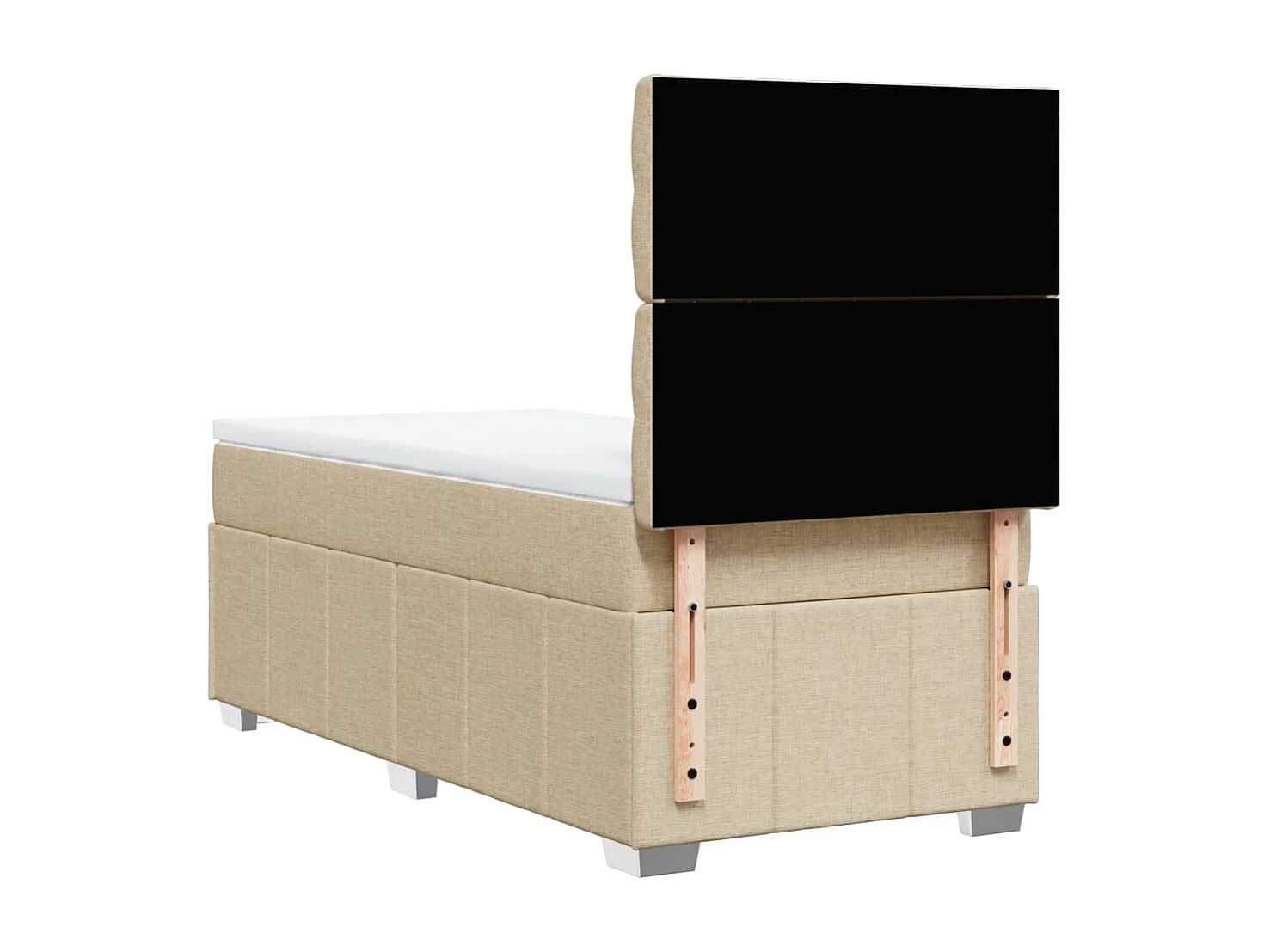 Sommier à lattes de lit avec matelas Crème 100x200 cm Tissu