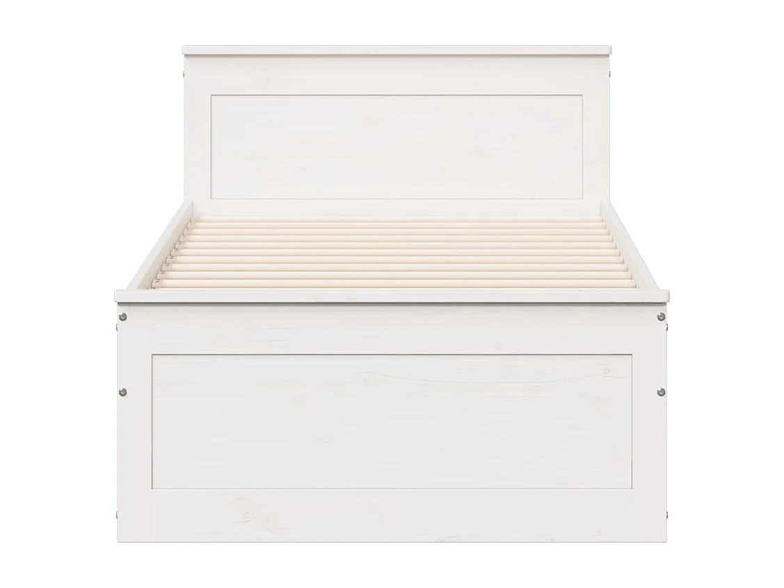 Bedframe zonder matras met hoofdbord grenenhout wit 90x200 cm