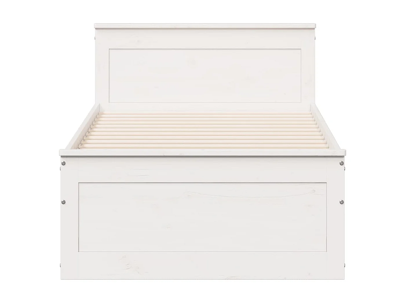 Bedframe zonder matras met hoofdbord grenenhout wit 90x200 cm