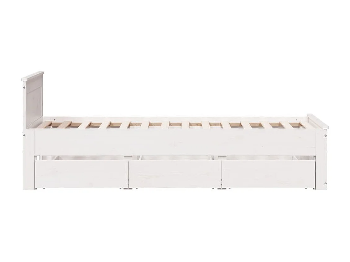 Giroletto senza Materasso con Testiera Bianco 90x200 cm Pino