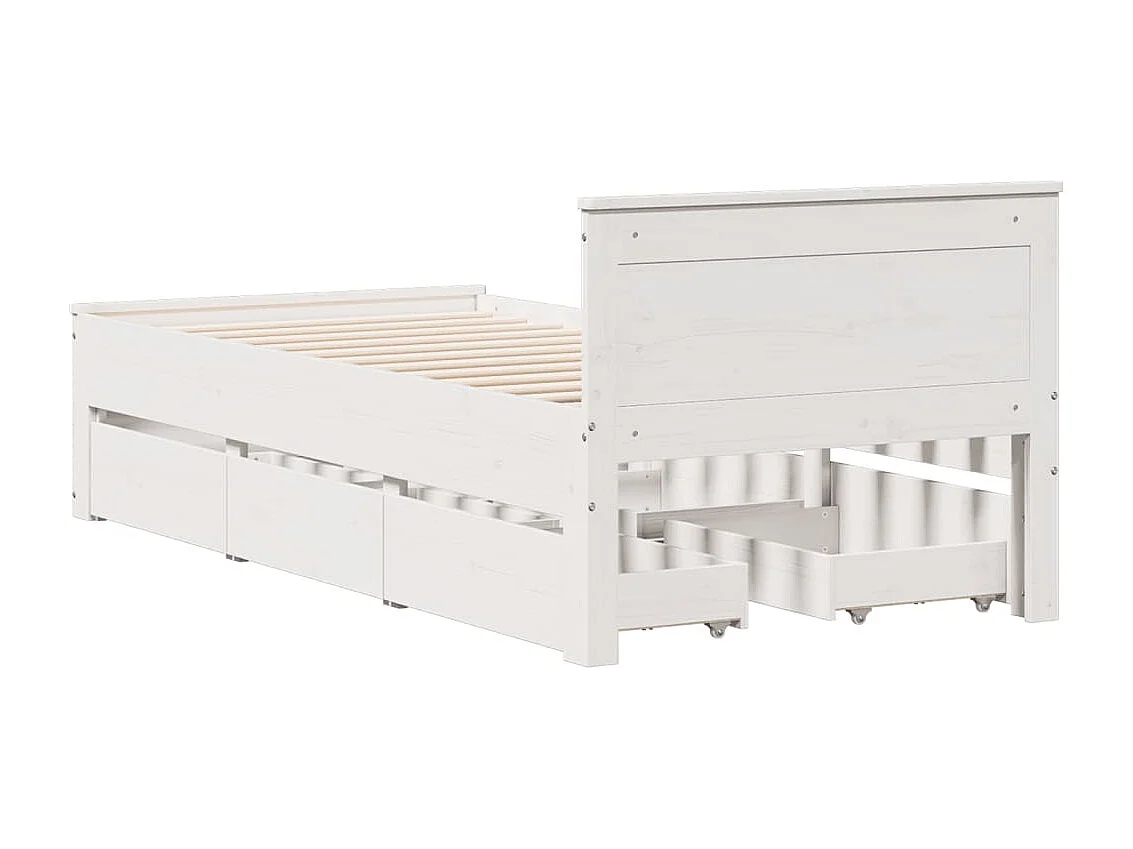Giroletto senza Materasso con Testiera Bianco 90x200 cm Pino