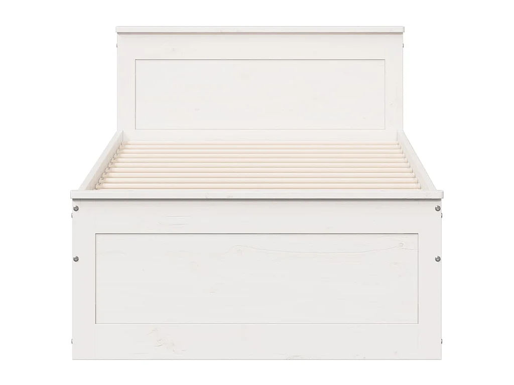Bedframe zonder matras met hoofdbord grenenhout wit 90x200 cm