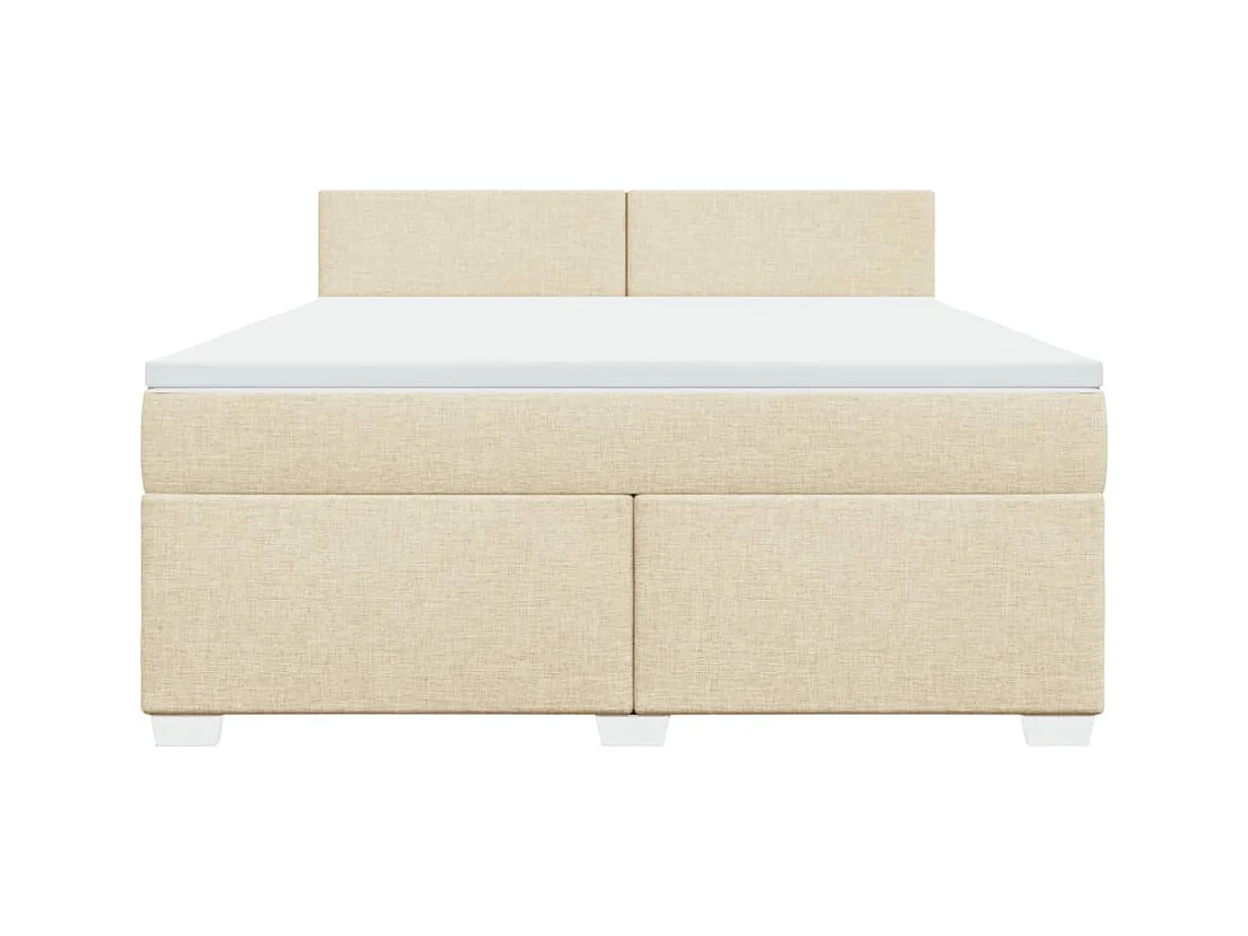 Sommier à lattes de lit avec matelas Crème 180x200 cm Tissu