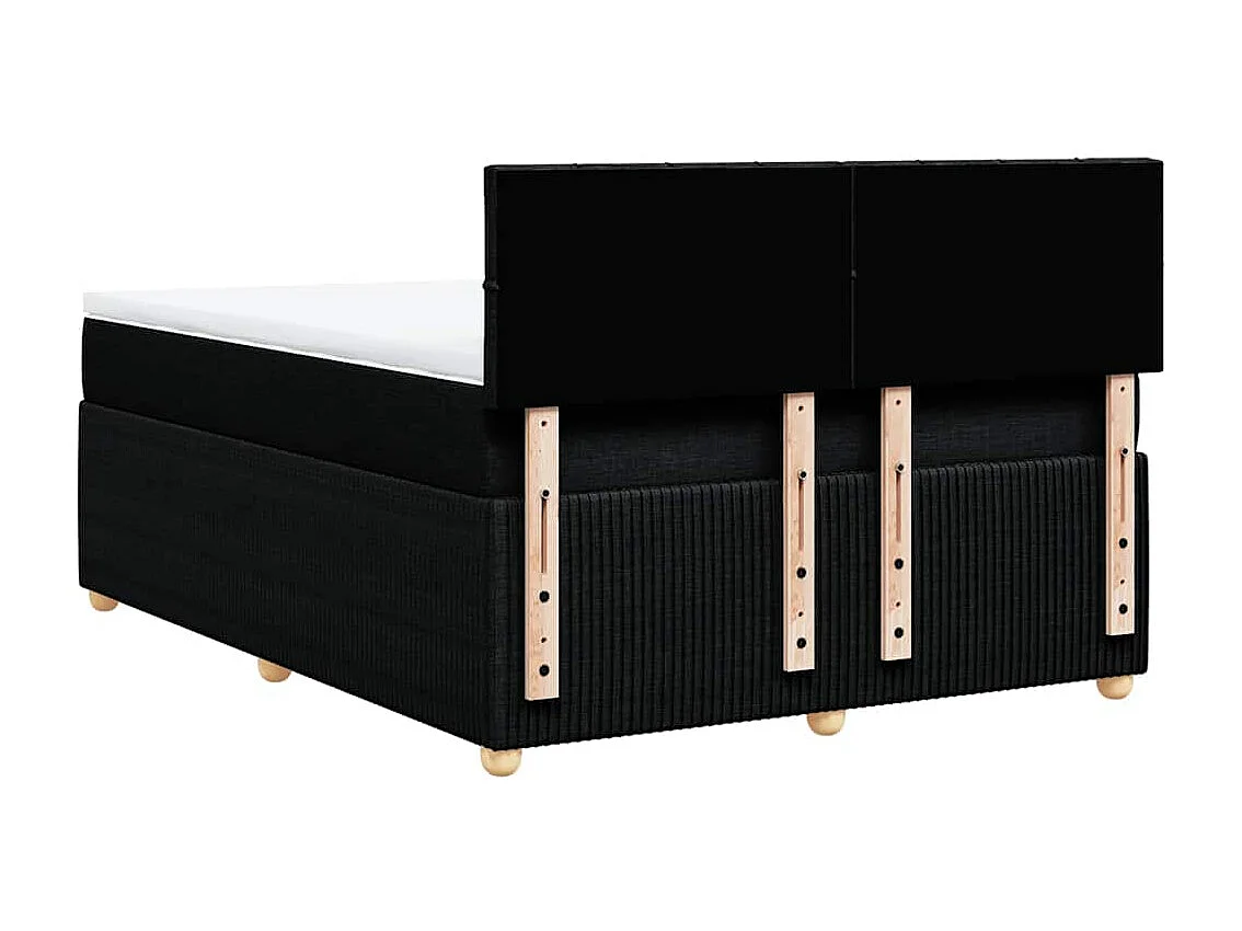 Sommier à lattes de lit avec matelas Noir 160x200 cm Tissu